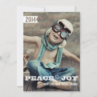 Peace & Joy Big Bold Noël Carte photo de vacances