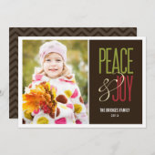 Peace & Joy Cartes photos de vacances (Devant / Derrière)