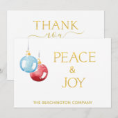 *~* PEACE JOY Corporate Ornament AP16 Holiday Card (Voorkant / Achterkant)