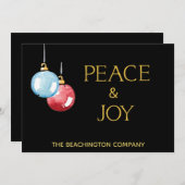 *~* PEACE + JOY Corporate Ornament Holiday Card (Voorkant / Achterkant)