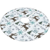 Peace Joy Deer Sneeuwvlokken Kerstbomen Kerstboom Rok (Gekanteld)