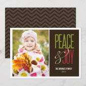 Peace & Joy Holiday-fotokaarten Feestdagenkaart (Voorkant / Achterkant)