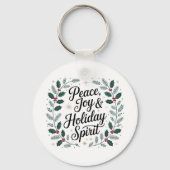 Peace, Joy & Holiday Spirit Sleutelhanger (Achterkant)