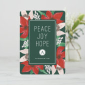 Peace Joy Hope Corporate Holiday Kaart (Staand voorkant)