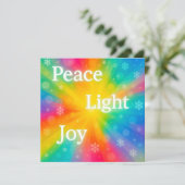 Peace Joy Light Feestdagenkaart (Staand voorkant)