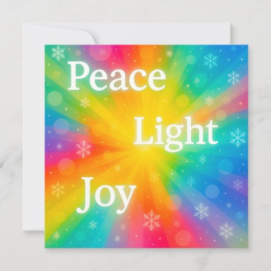 Peace Joy Light Feestdagenkaart (Voorkant)