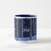 "Peace Joy Love" 11 oz navy mug (Centre)