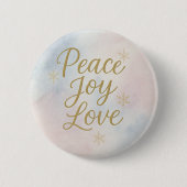 Peace Joy Love Elegant Christmas Ronde Button 5,7 Cm (Voorkant)
