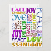 Peace Joy Love Happiness Feestdagenkaart (Voorkant / Achterkant)