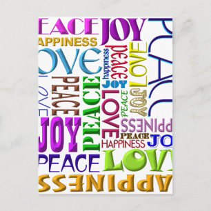 Peace Joy Love Happiness Feestdagenkaart