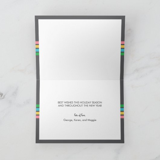 Peace Joy & Love Holiday-fotokaart Feestdagen Kaart (Binnen)