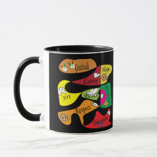 Peace Joy Love Inspirational Quote Coffee Mug Mok