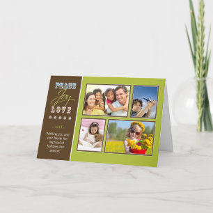 Peace-Joy-Love personnalisé Carte de vacances en f