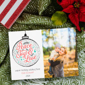 Peace, Joy & Love Photo Holiday Briefkaart