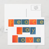 PEACE JOY LOVE Sandpaper Letters Feestdagenkaart (Voorkant / Achterkant)