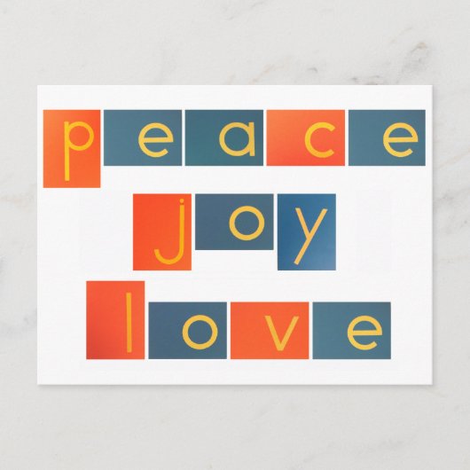 PEACE JOY LOVE Sandpaper Letters Feestdagenkaart (Voorkant)