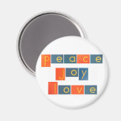 PEACE JOY LOVE Sandpaper Letters Magneet (Voorkant / Achterkant)