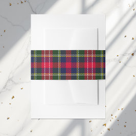 Peace & Joy Plaid Kerst Kaart Uitnodigingen Wikkel