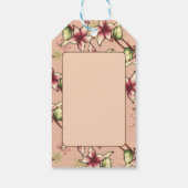 Peace & Joy, roze en gouden glitter kerst Cadeaulabel (Achterkant)