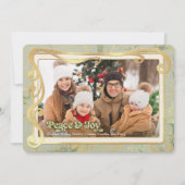 Peace & Joy Sage Green & Gold Carte photo (Devant)