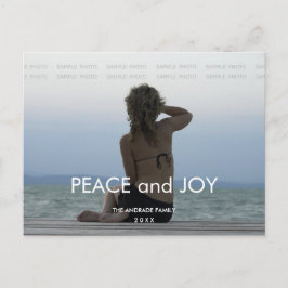 Peace Joy Vakantiefoto Eenvoudige Kerstgroeten Feestdagenkaart