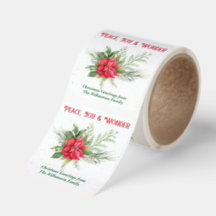 Peace Joy & Wonder Red Poinsettia Christmas