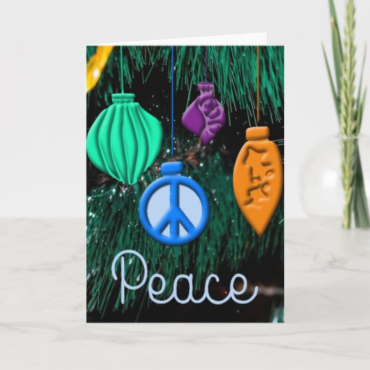 Peace-kerstversieringen Feestdagen Kaart (Voorkant)