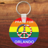 Peace Keychain 5,7 cm -  " Prays For Orlando" (Voorkant)