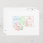Peace Laugh Dream Hope Live Briefkaart (Voorkant / Achterkant)