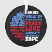 Peace LGBT Harris Walz Waltz Ornament (achterkant)
