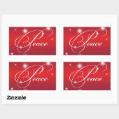 PEACE-lintscript sneeuwgloed rood label met grote (Vel)