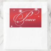 PEACE-lintscript sneeuwgloed rood label met grote (Tas)