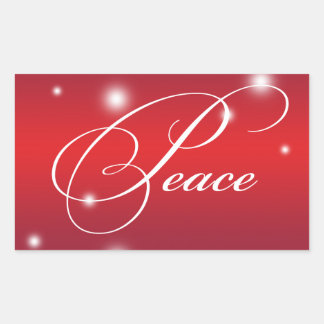 PEACE-lintscript sneeuwgloed rood label met grote