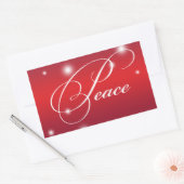 PEACE-lintscript sneeuwgloed rood label met grote (Envelop)