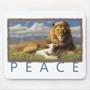 Peace Lion en Lamb mousepad Muismat