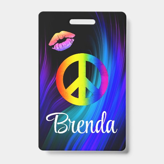 Peace lips label badge (Voorzijde)