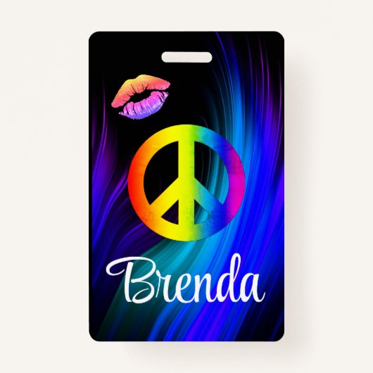 Peace lips label badge (Voorkant)