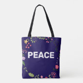 PEACE Logo Navy Draagtas (Achterkant)