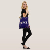 PEACE Logo Navy Draagtas (Op model)
