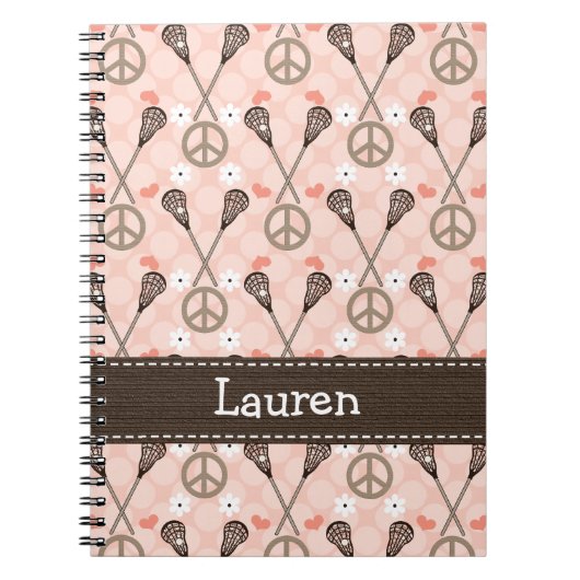 Peace Losse Lacrosse Lax Spiral Carnet Journal (Devant)