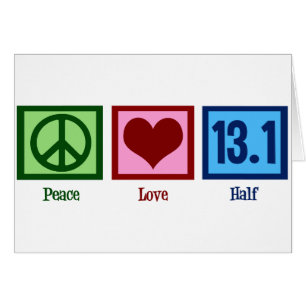 Peace Love 13.1 Carte de coureur semi-marathon