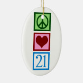 Peace Love 21 Keramisch Ornament (Rechts)