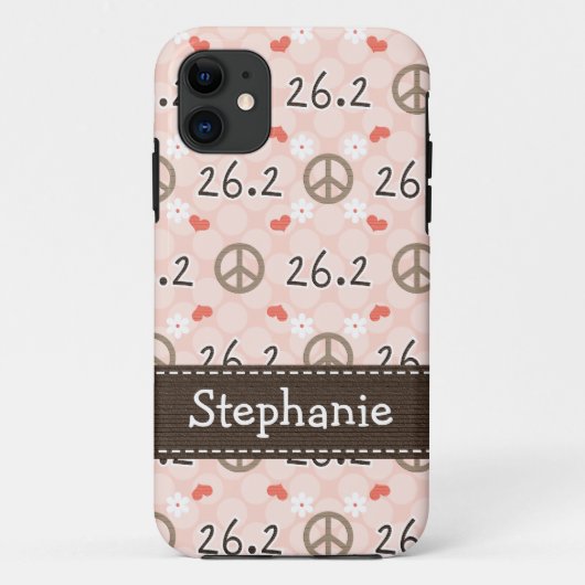 Peace Love 26.2 Case-Mate iPhone Case (Achterkant)