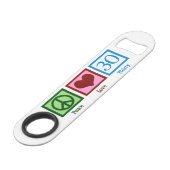 Peace Love 30 Speed Flessenopener (Voorkant Gekanteld)