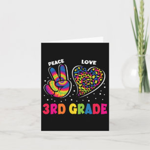 Peace Love 3rd Grade Luipaard Tie Dye Terug naar s Kaart
