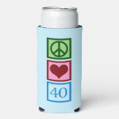 Peace Love 40 Cute Blue 40th Birthday Party (Seltzer Voorkant)