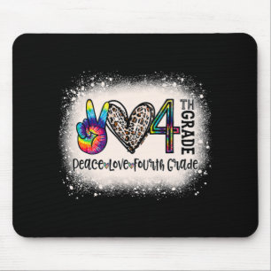 Peace Love 4th Grade Girls Teacher Back to School Muismat