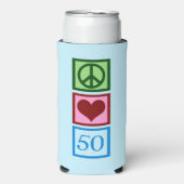 Peace Love 50 Cute Blue 50th Birthday Party (Seltzer Voorkant)