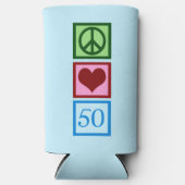 Peace Love 50 Cute Blue 50th Birthday Party (Voorkant)