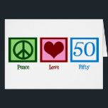Peace Love 50th Birthday Cute Party<br><div class="desc">Un joli cadeau de cinquantième anniversaire.</div>